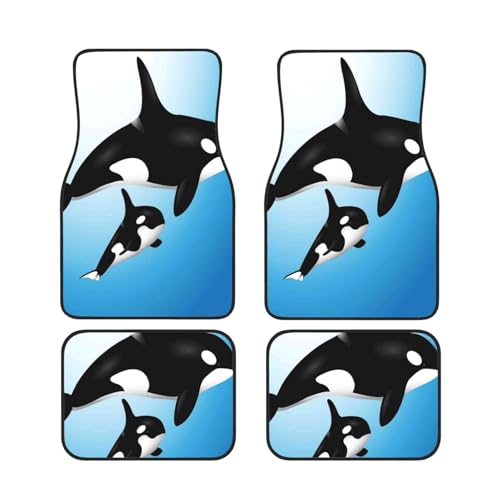 GSGCSBYMLG Fußmatten mit Wal-Motiv, 4 Stück, dekorative Fußmatten von GSGCSBYMLG