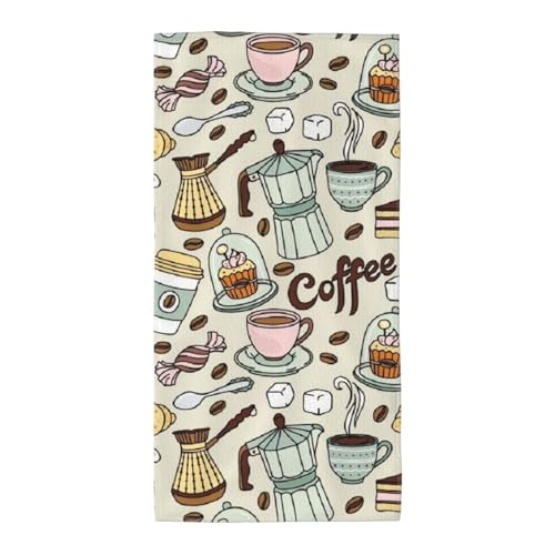 GSGCSBYMLG Handtuch mit Aufdruck "Coffee and Sweets" aus Polyester-Fleece, lang, mit Zucker-Schokolade von GSGCSBYMLG