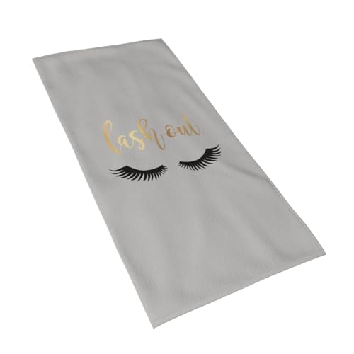 GSGCSBYMLG Handtuch mit Wimperndruck, Polyester-Fleece, langes Handtuch von GSGCSBYMLG