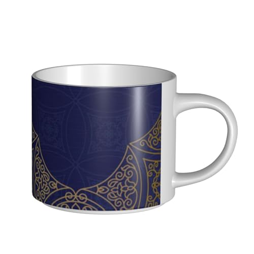 GSGCSBYMLG Keramiktasse mit großem Fassungsvermögen, Marineblau und Gelb von GSGCSBYMLG