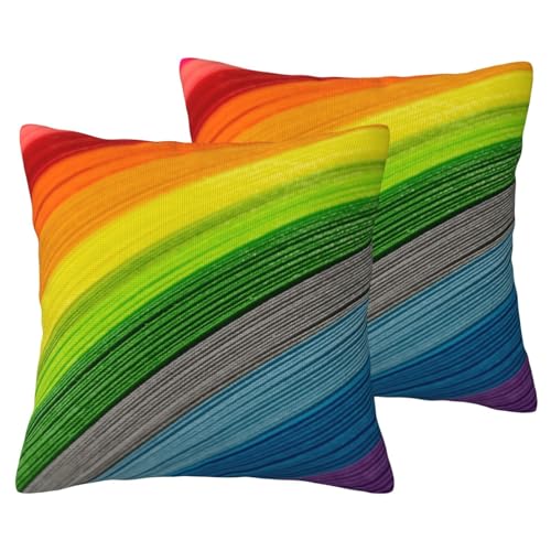 GSGCSBYMLG Kissenbezug aus Leinenimitat, Regenbogenfarben, gestreift, 2 Sets GSGCSBYMLG Kissenbezug aus Leinenimitat, Regenbogenfarben, gestreift, 2 Sets von GSGCSBYMLG
