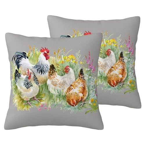 GSGCSBYMLG Kissenbezug mit Hahn-Motiv, Leinenimitat, 2 Sets GSGCSBYMLG Kissenbezug mit Hahn-Motiv, Leinenimitat, 2 Sets von GSGCSBYMLG