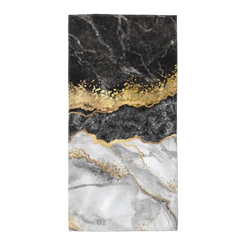 GSGCSBYMLG Langes Handtuch aus Polyester-Fleece in Schwarz und Weiß mit Goldfolie und Marmor GSGCSBYMLG Langes Handtuch aus Polyester-Fleece in Schwarz und Weiß mit Goldfolie und Marmor von GSGCSBYMLG