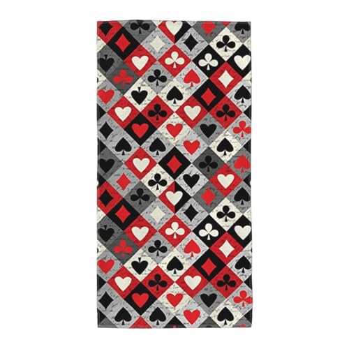 GSGCSBYMLG Langes Handtuch mit kariertem Rautenmuster, Polyester-Fleece von GSGCSBYMLG