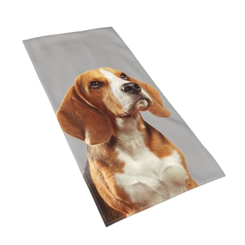 GSGCSBYMLG Langes Handtuch mit niedlichem Beagle-Motiv, Polyester-Fleece von GSGCSBYMLG