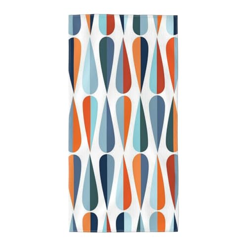 GSGCSBYMLG Mid Century Modernes Retro-Handtuch mit Tropfenformen, bedrucktes Polyester-Fleece, langes Handtuch GSGCSBYMLG Mid Century Modernes Retro-Handtuch mit Tropfenformen, bedrucktes Polyester-Fleece, langes Handtuch von GSGCSBYMLG
