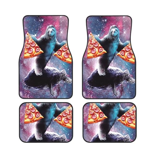 GSGCSBYMLG Pizzafaultier bedruckte Auto-Fußmatten, Set mit 4 dekorativen Fußmatten GSGCSBYMLG Pizzafaultier bedruckte Auto-Fußmatten, Set mit 4 dekorativen Fußmatten von GSGCSBYMLG