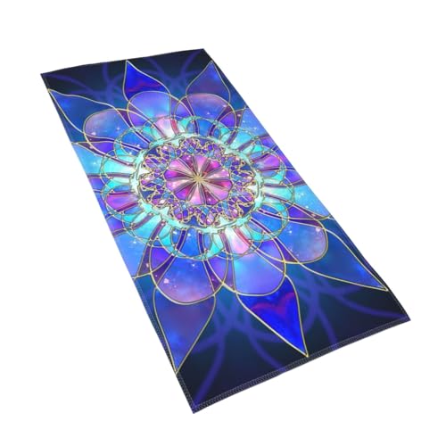 GSGCSBYMLG Rechteckiges Mandala-bedrucktes Handtuch, Polyester-Fleece, langes Handtuch von GSGCSBYMLG