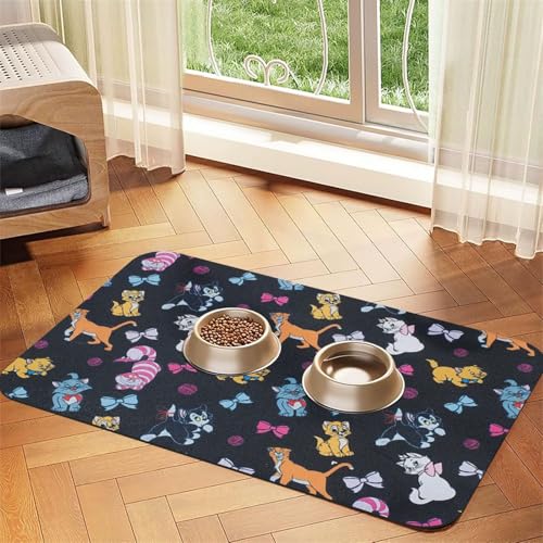 GSGCSBYMLG Saugfähige Leder-Tischdecke mit Cartoon-Katzen-Motiv von GSGCSBYMLG