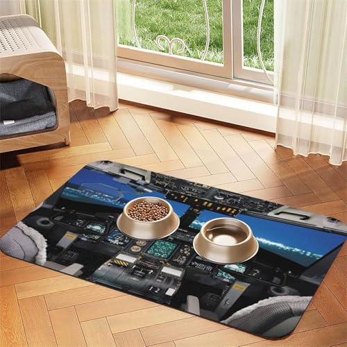 GSGCSBYMLG Saugfähige Leder-Tischdecke mit Flugzeug-Cockpit-Motiv von GSGCSBYMLG