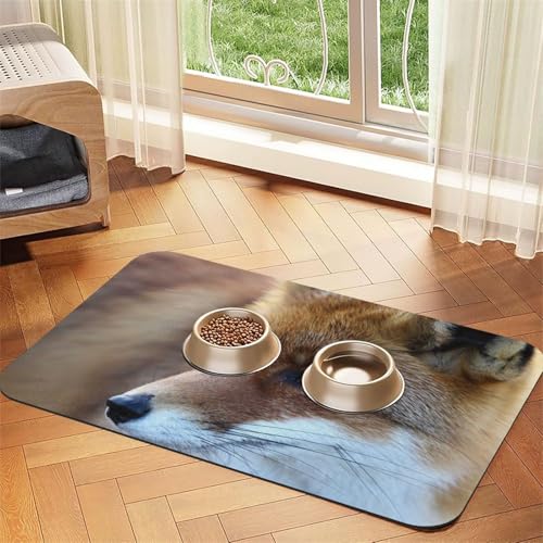 GSGCSBYMLG Saugfähige Leder-Tischdecke mit Fuchs-Aufdruck von GSGCSBYMLG