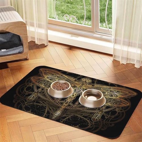 GSGCSBYMLG Saugfähige Leder-Tischdecke mit Libellen-Aufdruck von GSGCSBYMLG