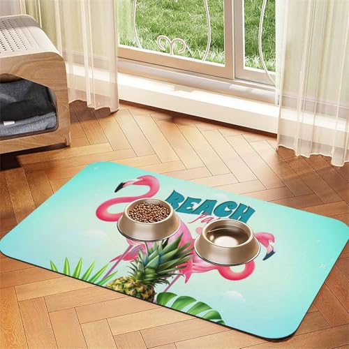 GSGCSBYMLG Saugfähige Leder-Tischdecke mit tropischem Flamingo-Motiv von GSGCSBYMLG
