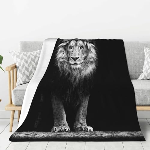 GSGCSBYMLG Schöne Decke mit Löwen-Motiv, weiches Microfleece, Waschlappen, Überwurf von GSGCSBYMLG