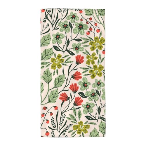 GSGCSBYMLG Schönes Handtuch mit Blumenmuster, langes Polyester-Fleece-Handtuch von GSGCSBYMLG