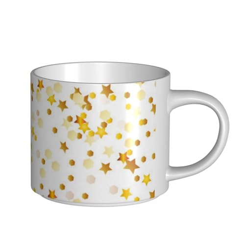 GSGCSBYMLG Sparsed Dreamy Stars and Spots bedruckte große Keramiktasse aus Keramik von GSGCSBYMLG