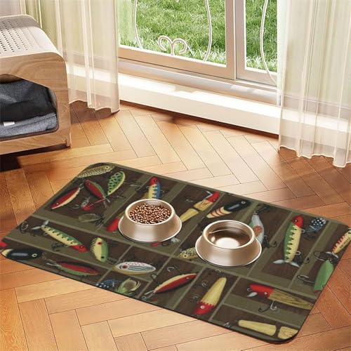 GSGCSBYMLG Tischset aus saugfähigem Leder im Fischköder-Stil von GSGCSBYMLG