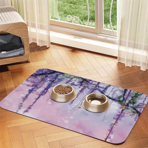 GSGCSBYMLG Wisteria Flowers with Dreamy Colors printed Pet absorbent leather tablecloth Placemat von GSGCSBYMLG
