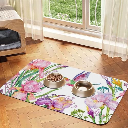 GSGCSBYMLG saugfähige Leder-Tischdecke mit Garten mit Vögeln und Blumen von GSGCSBYMLG