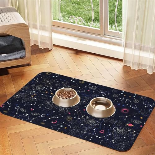 GSGCSBYMLG saugfähige Leder-Tischdecke mit Sternhaufen und Galaxien von GSGCSBYMLG