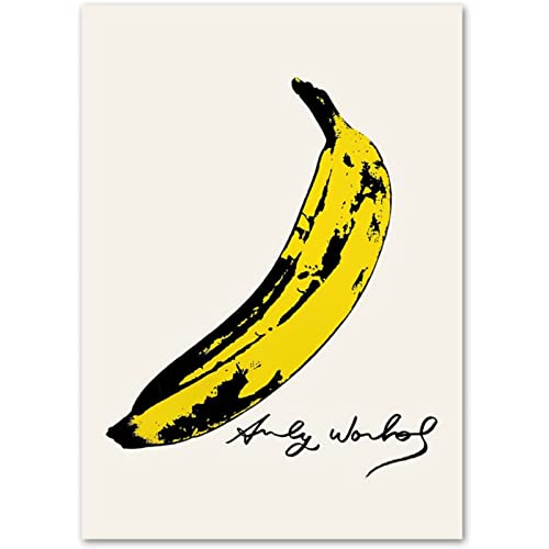 GSHRED Andy Warhol Poster Banana Pop Wandkunst Andy Warhol Drucke Andy Warhol Leinwand Gemälde Mode Bilder Moderne Wohnzimmer Dekor Rahmenlos 50 × 70 cm, Schwarz & Weiß von GSHRED