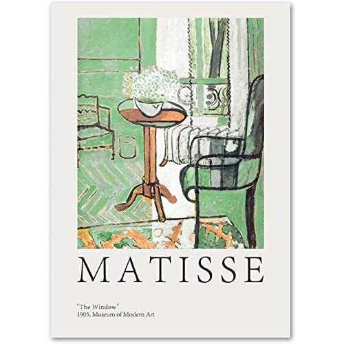 GSHRED Matisse The Window Painting Abstrakte Kunstwerk Poster Drucke Leinwand Wandkunst Vintage Galerie Wandbilder Wohnzimmer Schlafzimmer Dekor Rahmenlos 50 × 70 cm von GSHRED