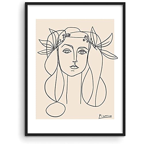 GSHRED Picasso Linienzeichnung Abstrakte Frau Wandkunst Minimalistische Linie Kunst Pablo Picasso Kunstwerk Wandkunst Druck Picasso Linie Dekor ungerahmt 40 × 50 cm von GSHRED