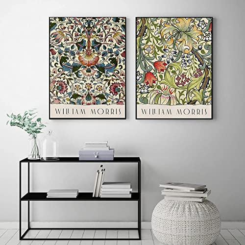 Leinwandgemälde, Wandkunst, William Morris Museum, Ausstellung, Blumenposter und Drucke, Bilder für Wohnzimmer, Heimdekoration, rahmenlos, 50 x 70 cm x 2 Stück von GSHRED