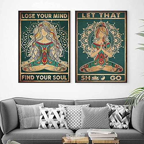 Yoga Girl Lose Your Mind Find Your Soul Zitat Poster Vintage Leinwand Gemälde Abstrakt Yoga Druck Wandbilder Fitnessstudio Schlafzimmer Dekor Rahmenlos 40 × 60 cm × 2 Stück Yoga Girl Lose Your Mind Find Your Soul Zitat Poster Vintage Leinwand Gemälde Abstrakt Yoga Druck Wandbilder Fitnessstudio Schlafzimmer Dekor Rahmenlos 40 × 60 cm × 2 Stück von GSHRED