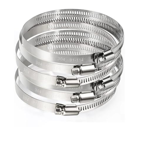 Edelstahlschlauchklemmen, Schlauchklemmen können e 6mm ~ 114mm Einstellbare Wasser Rohr Tri Gear Worm Kraftstoff Rohr Frühling Krämpfe Feste Clip langlebig(Diameter 78101mm) von GSHUPIOU