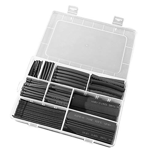 Schutzkabel Schutzkabel, Cable Tidy Sleeve 385Pcs/box Polyolefin Shrinking Assorted Insulated Sleeving Tubing Set Heat Shrinkable Tube Wrap Wire Heat Shrink Tubing von GSHUPIOU