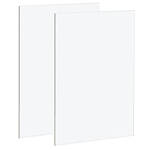 2 Stück A3 klare Acrylplatten - 297mm×420mm, klare Plexiglas-Kunststoff-Acrylplatte, 2 mm dick, transparente Kunststoffplatte, Plexiglasplatten für Dekoration, Display, Bilderrahmen, Malerei von GSHUR