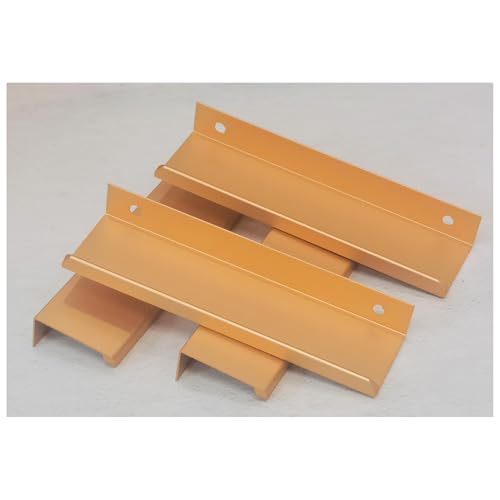 4 Stück Möbelgriffe Versteckter Türgriff Schrankgriffe Aluminium Schubladengriff Versteckter Griffe Unsichtbare Möbelgriffe Küchengriffe - Mattes Gold, 15cm(Rechtwinklige Kante） von GSHUR