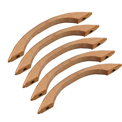5 Stück Holzgriffe, massiver Griff, natürlicher Holzgriff für Möbel, Türen, Schränke, Schubladen, Kleiderschrank, Holzgriff in Bogenform (AC496 mm) von GSHUXW