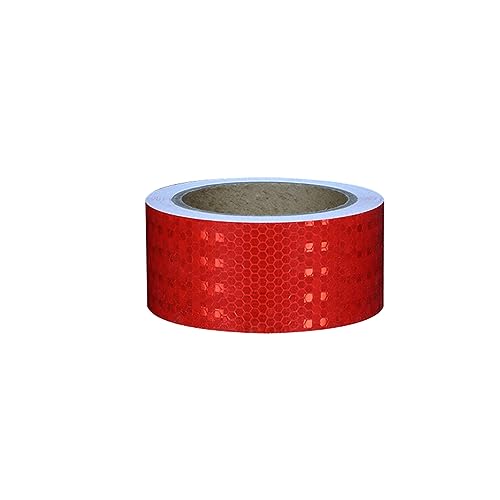 GSHXNM Reflektierendes Band 2 Zoll x 32,8 Fuß Reflektorband wasserdichte reflektierende Aufkleber Nachtsichtbarkeit Warnung Sicherheitsklebeband, Rot(Red) von GSHXNM