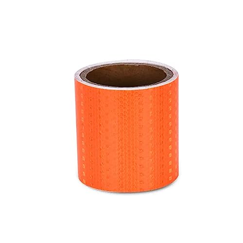 GSHXNM Reflektorband 4 Zoll x 9,8 Fuß Reflektierende Aufkleber Wasserdichtes Reflektorband for den Außenbereich Auffälligkeit Stark haftendes Warn- und Sicherheits-Reflektorband, Rot(Orange) von GSHXNM