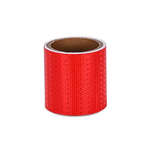 GSHXNM Reflektorband 4 Zoll x 9,8 Fuß Reflektierende Aufkleber Wasserdichtes Reflektorband for den Außenbereich Auffälligkeit Stark haftendes Warn- und Sicherheits-Reflektorband, Rot(Red) von GSHXNM