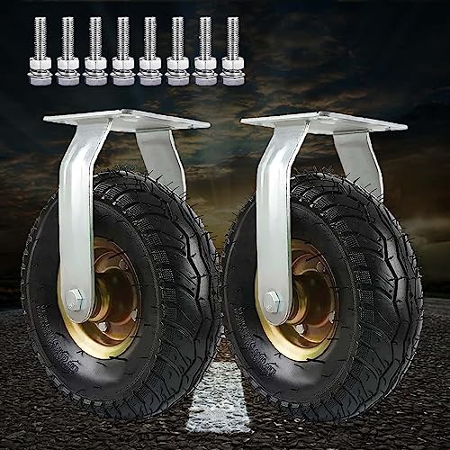 Hochleistungs-Lenkrolle, Hochleistungs-Gummi-Lenkrollen, industrielle Lenkrollen mit Noppenprofil, pneumatischem Design und Doppelkugellagern for Möbel, Heimwerker-Werkbänke (fest 20)(Fixed) von GSHXNM