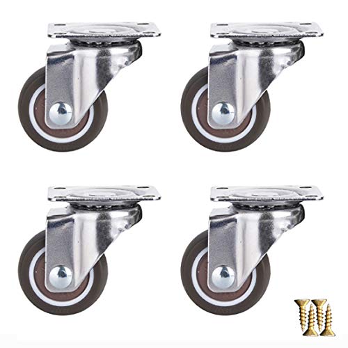 Hochleistungs-Lenkrolle, Robuste Lenkrollen aus Gummi for Möbel, 4er-Pack, 25 mm, mit Bremsplatten-montierten Rädern, mobile Trolley-Räder for einfache Bewegung und vielseitige Verwendung(Universal) von GSHXNM