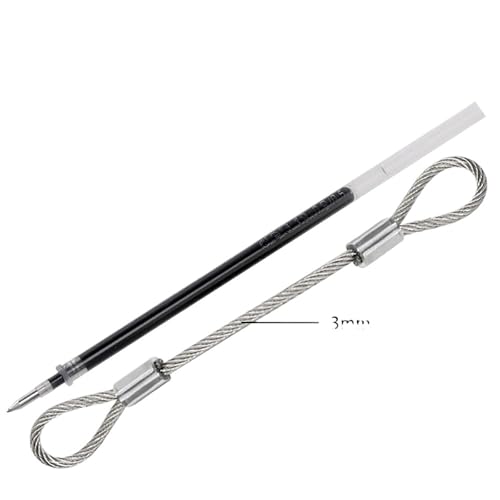 Drahtseil 1,5–3,0 mm Stahldrahtseil mit Schlaufen an beiden Enden, Edelstahl, PVC-beschichtetes Stahldrahtseil(3.0mm,0.5M) von GSJNHY