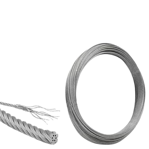 Drahtseil 10M ~ 5M Durchmesser 0,5mm-3,0mm 7X7 Struktur Edelstahl Drahtseil Alambre Kabel Weicher Angeln Hebekabel(2.5mm x 5M) von GSJNHY