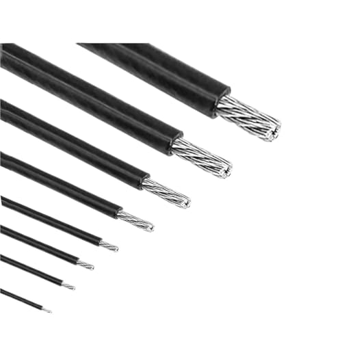 Drahtseil 2,0/3,0/4,0/5,0/6,0 mm schwarz beschichtetes PVC-Kunststoff-Edelstahl-Drahtseilkabel 5,0 m/10,0 m/50,0 m/100,0 m mit guter Korrosionsbeständigkeit(10M,3.0mm) von GSJNHY