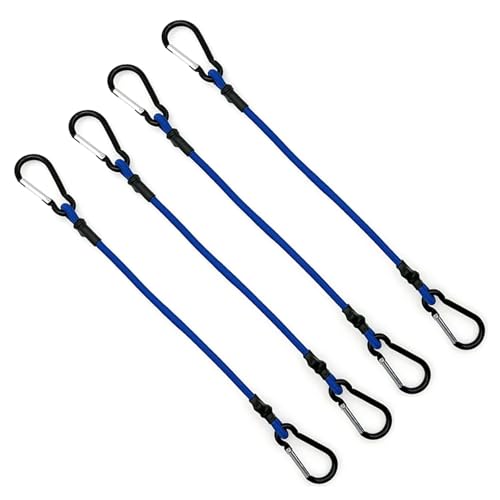 Drahtseil 4 stücke Dehnbares Bungee-seil Mit Haken 6,0mm Vielseitiges Elastisches Gummiseil Radfahren Gepäckbindeseile Campingzubehör(Blue,120cm) von GSJNHY