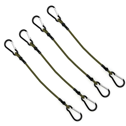 Drahtseil 4 stücke Dehnbares Bungee-seil Mit Haken 6,0mm Vielseitiges Elastisches Gummiseil Radfahren Gepäckbindeseile Campingzubehör(Dark Green,90cm) von GSJNHY