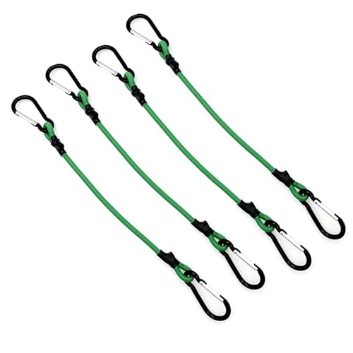 Drahtseil 4 stücke Dehnbares Bungee-seil Mit Haken 6,0mm Vielseitiges Elastisches Gummiseil Radfahren Gepäckbindeseile Campingzubehör(Green,30cm) von GSJNHY
