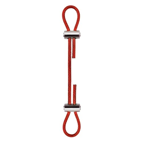 Drahtseil 4-teiliges Befestigungsset aus PVC-Edelstahldrahtseil, verstellbare Befestigungsaufhängung, 2,0 mm, 3,0 mm, for Aufhängen von Bilderrahmen, Topfkamera(Red,1MX4pcs,2mm) von GSJNHY