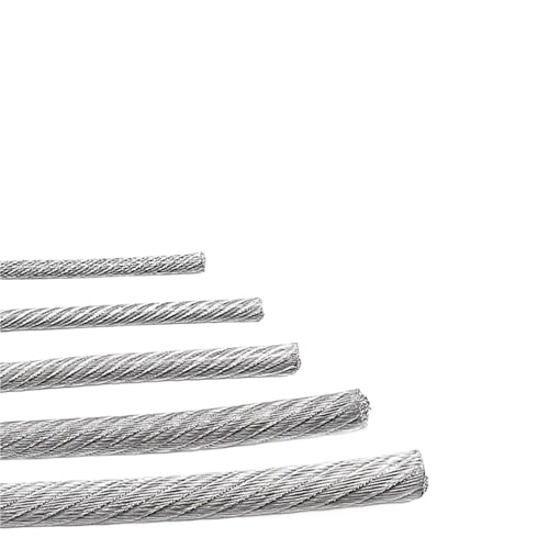 Drahtseil 5,0 M/10,0 M/50,0 M/100,0 M Transparente Farbe Kunststoffbeschichtung 1,0-6,0 mm 304 Edelstahl-Drahtseilkabel for Wäscheleinen usw.(100M,Size 6mm) von GSJNHY