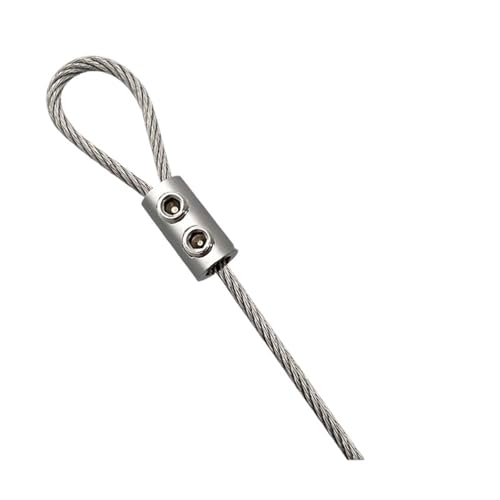 Drahtseil Einstellbares 2,0/3,0/4,0 mm Edelstahl-Aufhängungsdrahtseil-Kabelschloss mit Schloss, erweiterbares Befestigungsset, Beleuchtungsaufhängungsset(Brown,2M) von GSJNHY