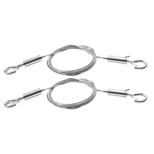 Drahtseil Verstellbare Drahtseil-Federhaken, for Trocknen von Kleidung, for Aufhängen von Bildern, Stahldraht, Edelstahl-Kabelhalterung, Spiegelrahmen-Set(1M steel wire rope,2pcs) von GSJNHY
