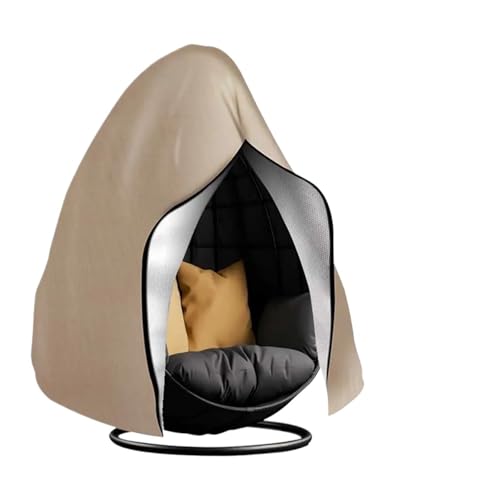 Ei Stuhl Abdeckung Patio Hanging Egg Chair Cover Wasserdicht Heavy Duty Einzel-/Sitzschaukel Egg Chair Covers Gartenschutz(Khaki,60*180cm) von GSJNHY